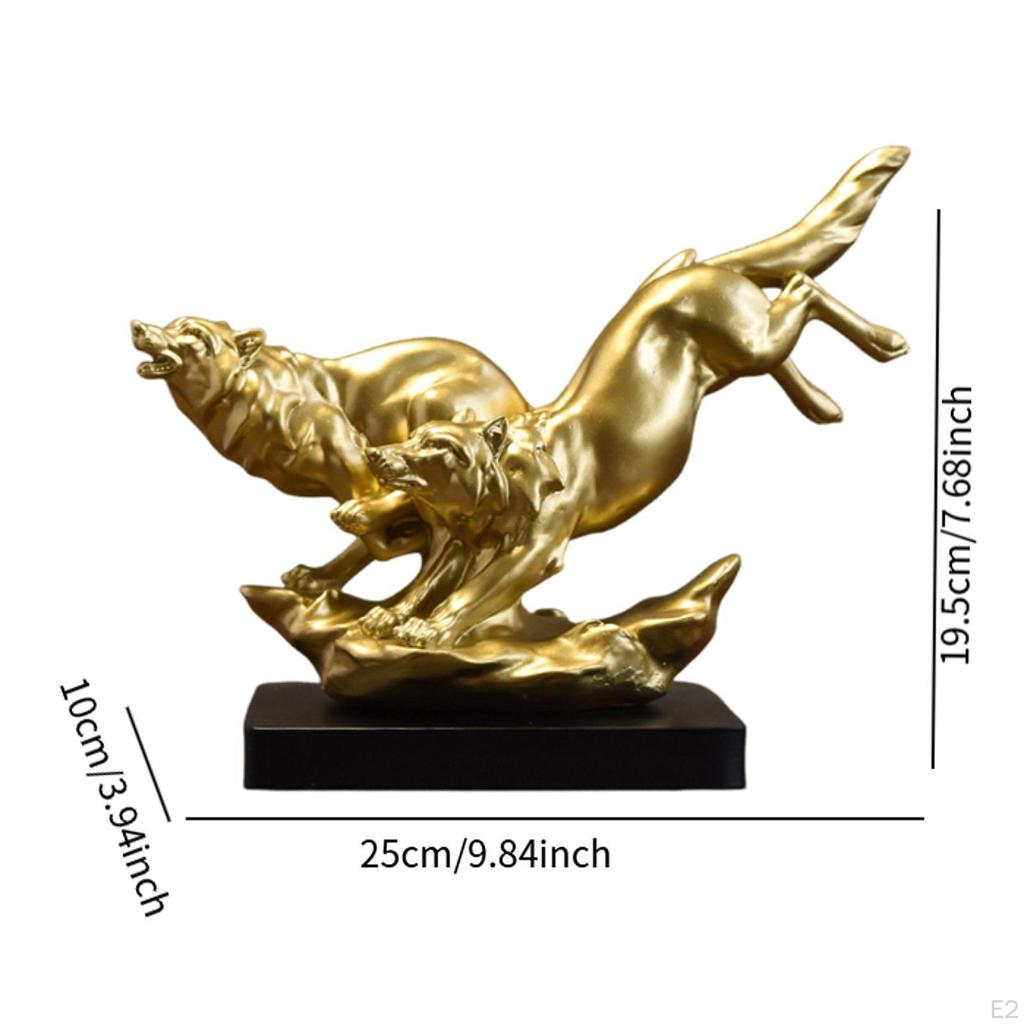 Wolf Statue Figurine Modern Versatile Art Decorative Resin Sculpture Ornament for Tabletop Entrance
