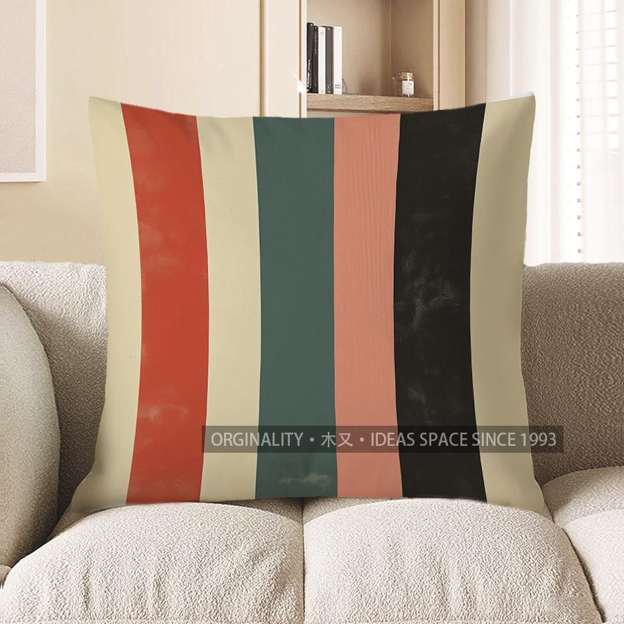 Home Decor Stylish Striped Pattern Decorative Throw Pillow Pattern Cushion Cover Suitable For Sofa Bedroom Car Pillow Cover