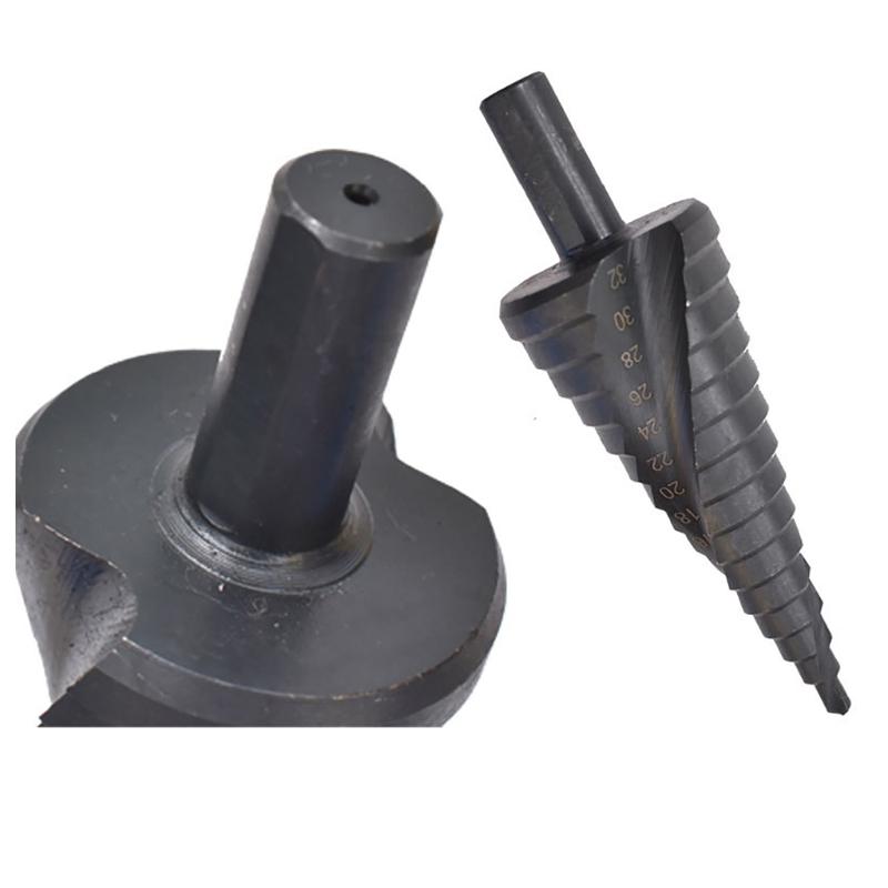 Spirals Grooved Peeling Drill with Round Shank, Sheet Metal Drill Bit, Step Drill for Metal, Taper Drill Diameter 4-32mm