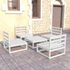 Day and Night - Day and Night 5-piece Garden Lounge Set White Solid Pine Wood