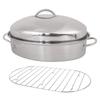 Stainless Steel Steaming Pot with Lid for Fish Vegetables Eggs Multipurpose Double Handle Roasting Pan Kitchen Cookware