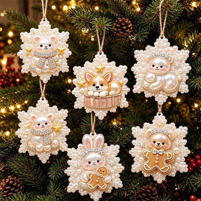 DIY Christmas Pearl Painting Kit Rope Tag Ornament Xmas Tree Decor