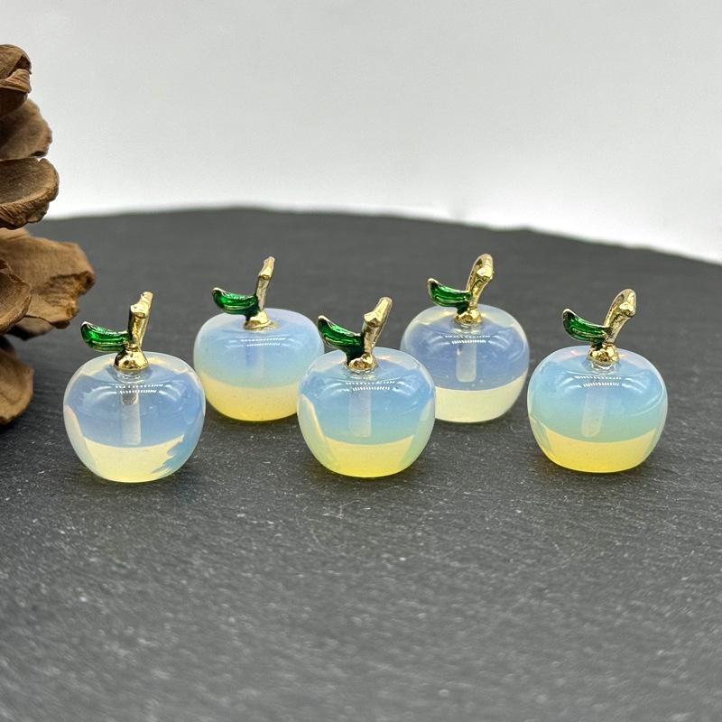 

Natural Crystal Agate Apple Pendant Jewelry - Christmas Gift 14mm