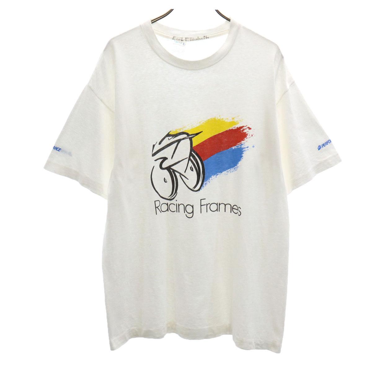 

BELTON 90s Old Racing Frames Short sleeve T-shirt L white Single stitch Men s Used
