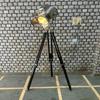 Nautical Spotlight Floor Lamp Designer Chrome with Black Wood Tripod 177.8 Cm  Studio Home Décor Housewarming Gift