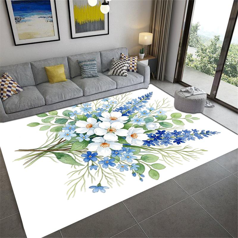 2025 New Flower Carpet Rug for Living Room Bedroom Home Sofa Decoration,Kids play Non-slip Floor Mat
