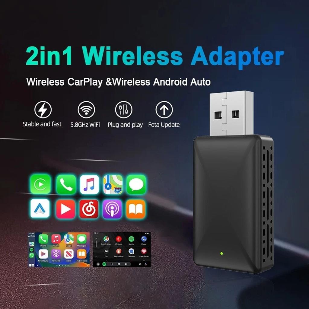 Car Wired To Wireless Car Play Android Auto Adapter Smart Fast Link