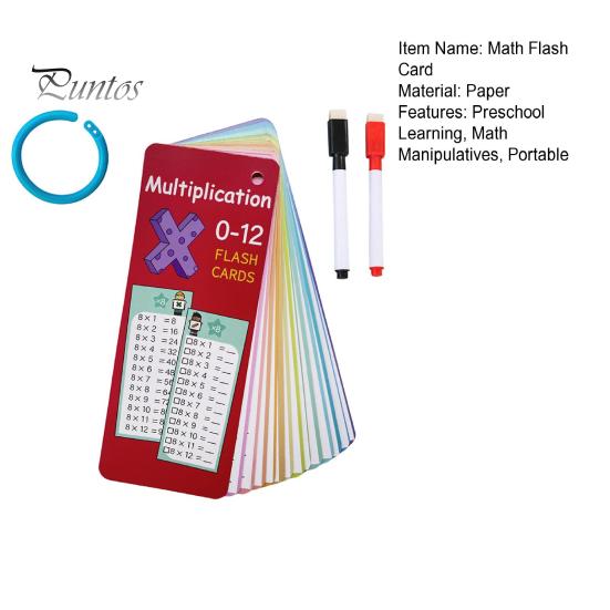 1 Set Mathe-Flash-Karten Addition Subtraktion Multiplikation Division Vorschulisches Lernen Löschbare Mathe-Berechnungskarte Arithmetik Lehrmittel Mathematik
