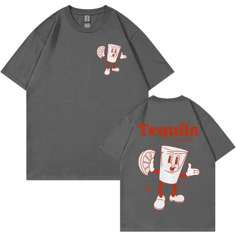 Funny Gift for Tequila Lover T-shirt Men Retro Inspired Drink Cocktail Meme T Shirts Fashion Aesthetic T-shirts Short Sleeve