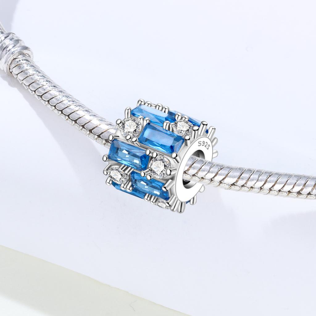 Copper Dreamy Blue Zircon Beads Original Pendants Bracelet Charm Jewelry Party Diy Trendy Gifts