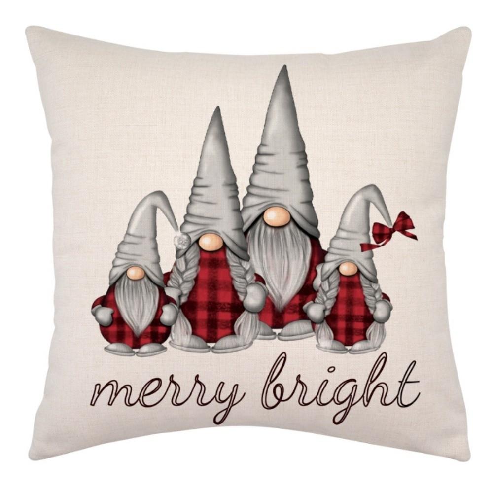 Soft Christmas Pillow Cover Santa Claus Xmas Tree Pillowslip Throw Cushion Case  Winter Decor