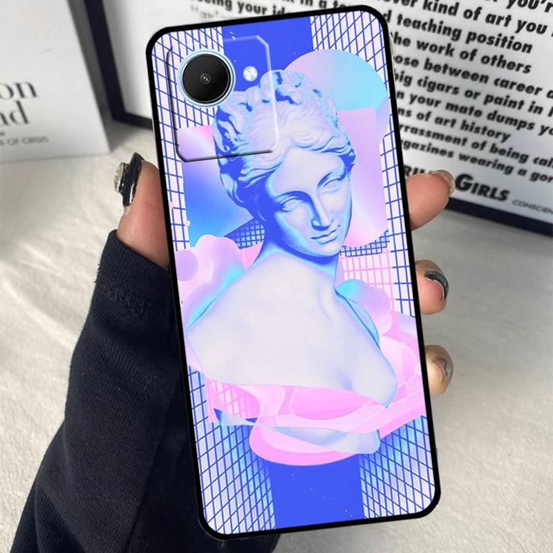 Great Wave Retro Cyber Statue For Realme C75 C55 C71 C61 C53 C33 C63 C51 C65 C67 11 12 13 14 15 Pro Plus GT6 GT7 Pro Case