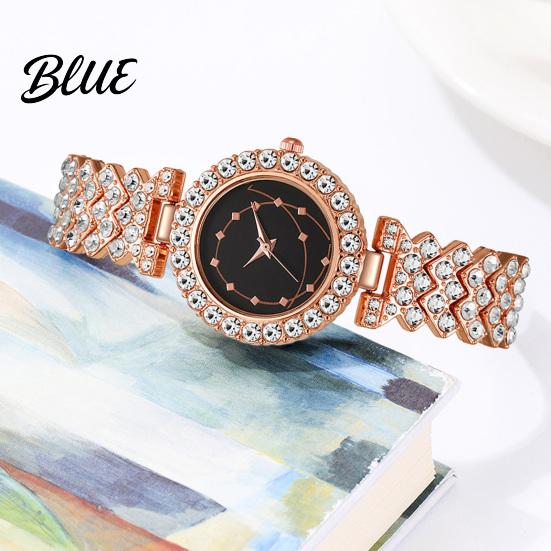 Sparkling Rhinestone Bracelet Luxury Women Watch Round Dial Quartz Analog