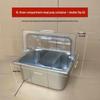 Stainless Steel Compartmentalized Food Tray with Transparent Lid
