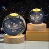 3D Galaxy Starry Sky Crystal Ball Night Light - Solar System Ornament for Birthday Gift