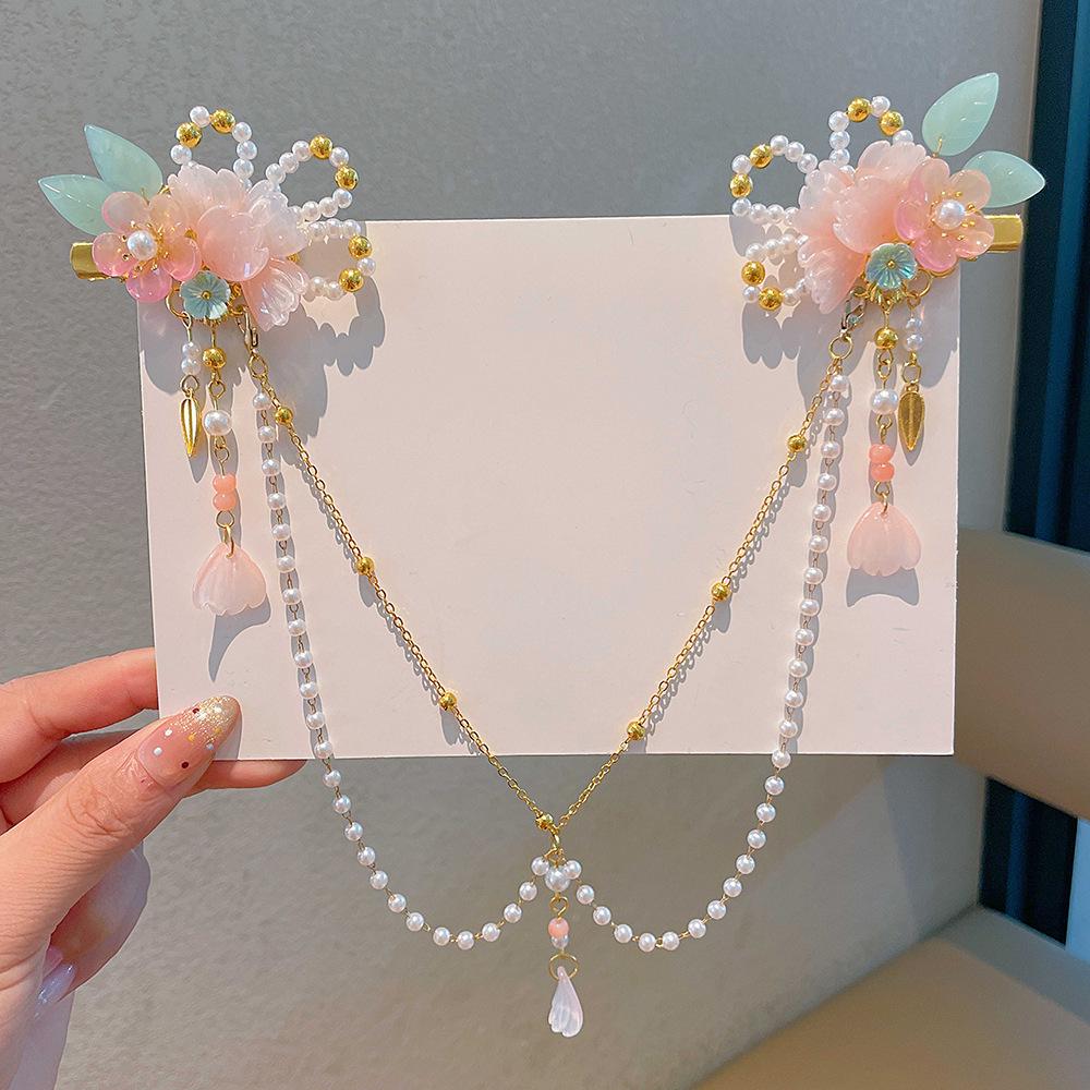 Mädchen Hanfu Kopfschmuck mit Quaste Haarnadel & Bindi – Antiker Chinesischer Prinzessinnenstil