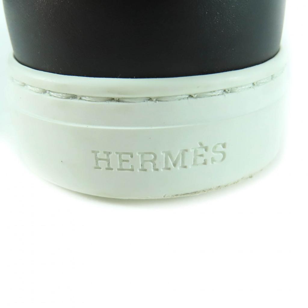 Ausgezeichnete HERMES Sneaker Day Kelly Schnalle Schnürschuhe schwarzes Leder Damen 35 Gebraucht