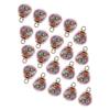 DIY 20Pcs 16mm Colored Stars Transparent Glass Ball Charms With Tiny Star Pendant Findings Craft