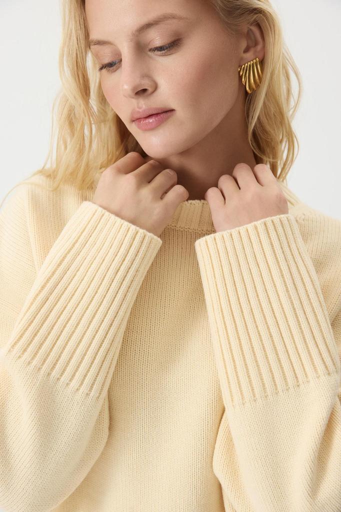 2026 New Oversized Crewneck Cotton Sweater Women Casual Solid Knit Lazy Style Long Sleeve Pullover