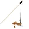 Cat Teasing Wand with Burlap, Feather, and Bell - Self-Entertainment Toy for Boredom Relief