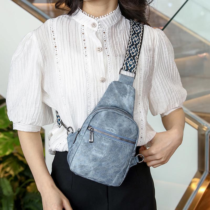 Wide Shoulder Strap Chest Bag Single Shoulder Bag Crossbody Bag Women's Bag