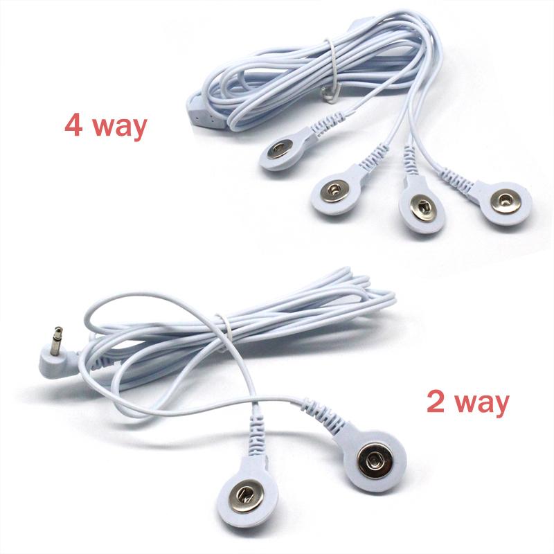 2 Way+4-Way Machine Massager Button Cable Electrode Electrode PadsStandard Connection Massage for TENS Unit Lead Wires Cables