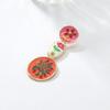 Charm Asymmetrical Enamel Dangle Earrings Flower Bohemian Dangle Earring  Women