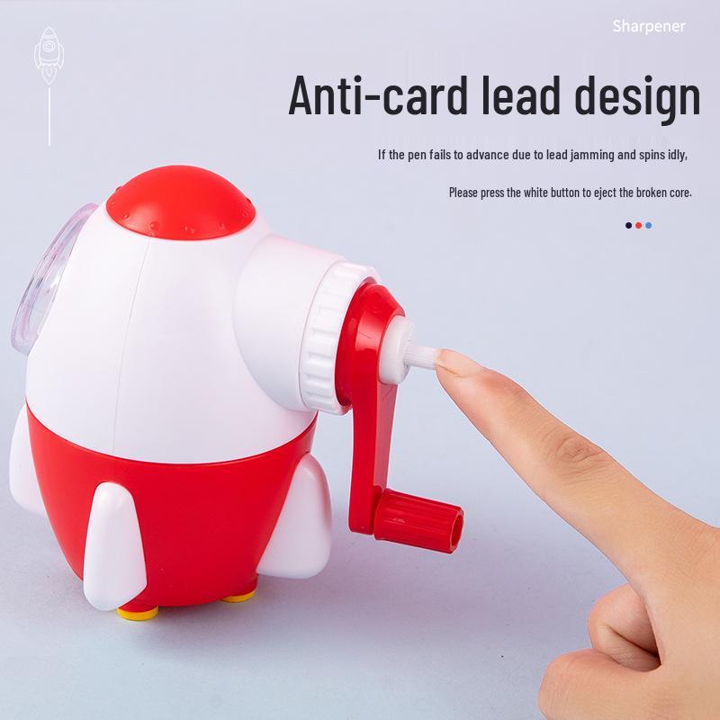 Adjustable Three-Speed Multi-Functional Hand-Crank Pencil Sharpener with Automatic Lead Feed