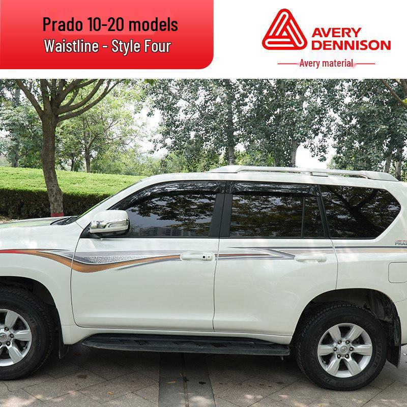 Toyota Prado 10-22 Models Car Body Color Stripe Decal Waistline Sticker.