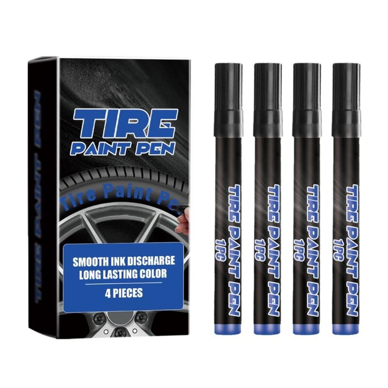 

4Piece Automotive Tire Stamps Labeling Writing Marker Pens Precise Tip Design Scratch Resistant For Automotive Bike Tire 1