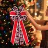 1pc Large Christmas Bows Xmas Snowflake Bows Vintage Christmas Ree Topper Bows for Christmas Holiday Home Decoration