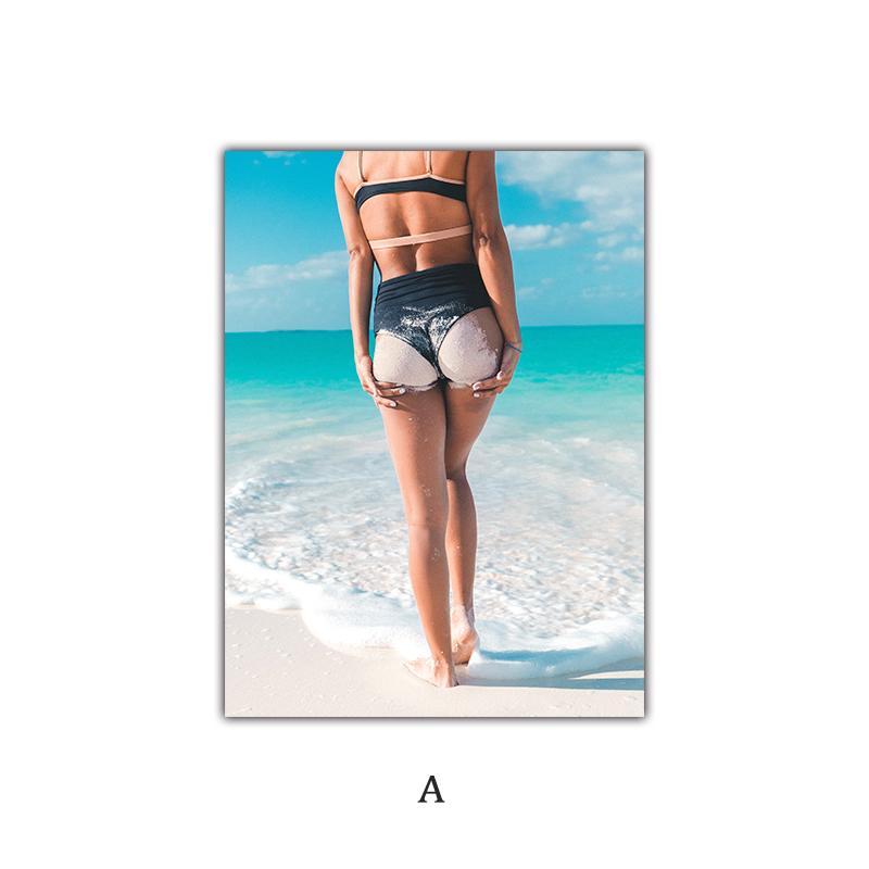 

Летний приморский пейзаж, красивая пальма, доска для серфинга, скандинавский постер, пейзажное украшение, живопись, холст, настенная картина, HD печать 21x30cm No Frame