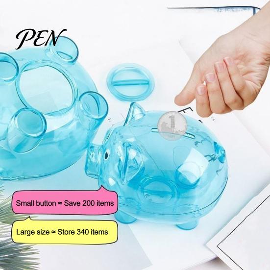 Pig Shape Coin Bank Unbreakable Plastic Piggy for Kids, Transparent Cash Educational Savings Box Bank, Money Saving Jar Nursery Bedroom Decor Cartoon