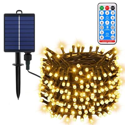 Outdoor Solar Fairy Lights 20M Fairy Lights Solar with Remote Control 8 Modes Timer Solar String Light Weatherproof for Balcony Wedding Christmas