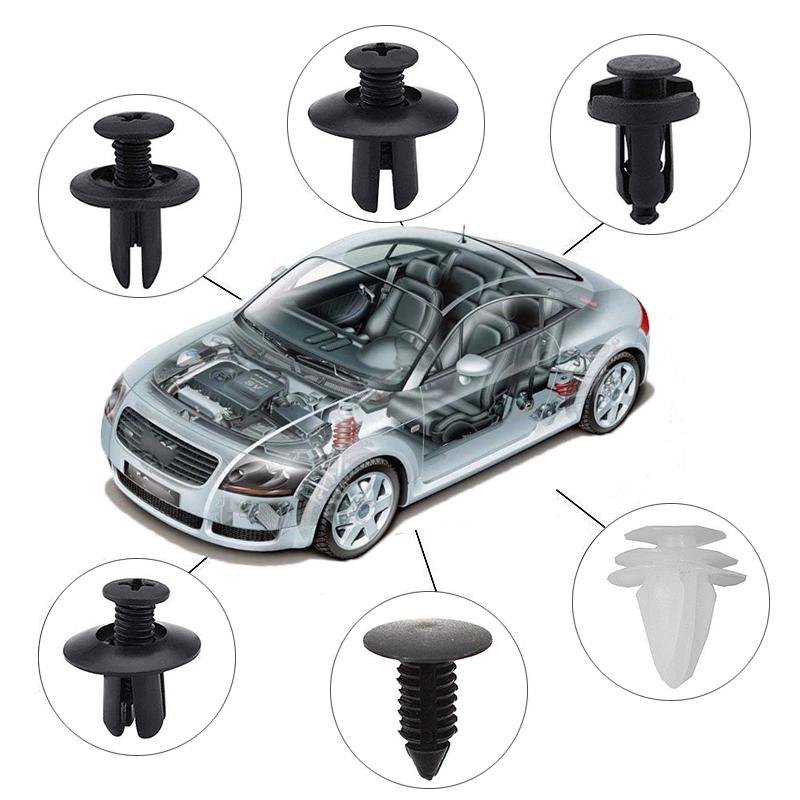100Pcs Car Plastic Clips Fastener Screws Body Push Retainer Pin Rivet Bumper Panel Interior Decoration Mixed Auto Accessories