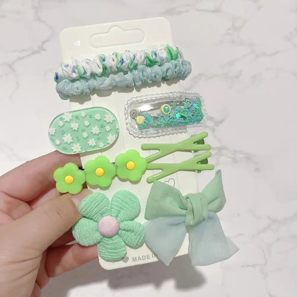 9Pcs Children's Plush Hair Clip Colorful Cute Cartoon Hairpins Little Girls Side Barrettes Baby Headwear Kids Hair Accessories