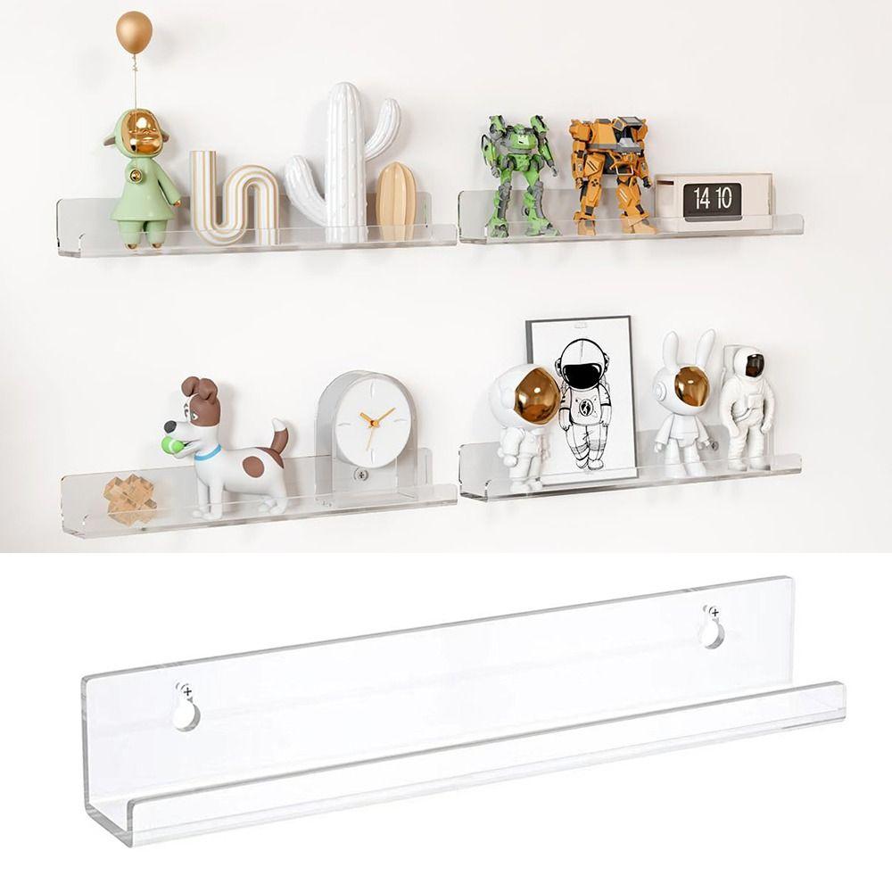 Clear Vinyl Record Shelf Wall Mount Acrylic Floating Shelves for Books  Bedroom