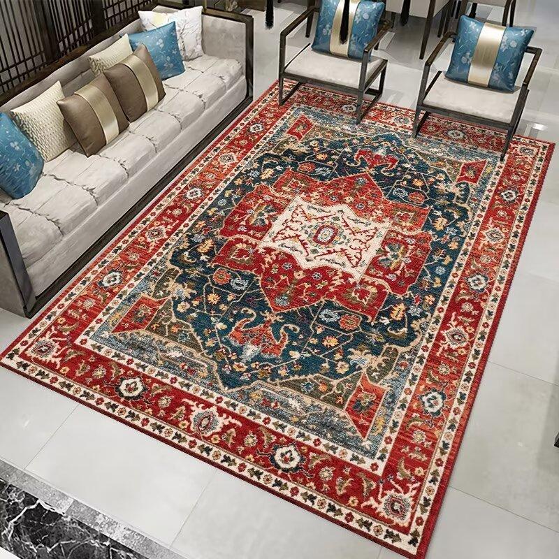 Vintage Persian Carpets Living Room Hall Sofa Chair Area Rug Retro Bohemian Large Carpet Room Decoration Home Floor Mat Washable