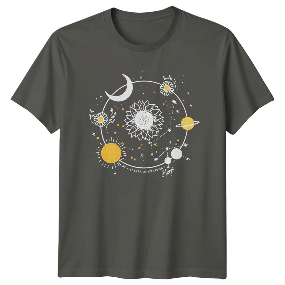 Be A Seeker Of Everyday Magic Sunflower Celestial TShirt S