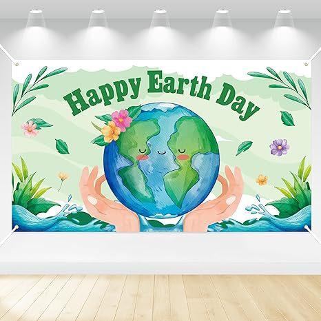 Banner de Decoración de Fondo Feliz Día de la Tierra 22 de Abril Decoración de Fiesta Ambiental Interior y Exterior