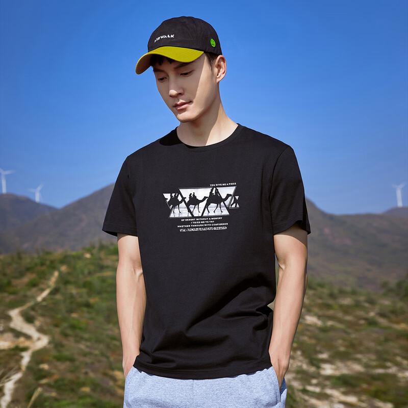 Tuoluzhe Men s Cotton Graphic Crew Neck T-Shirt M
