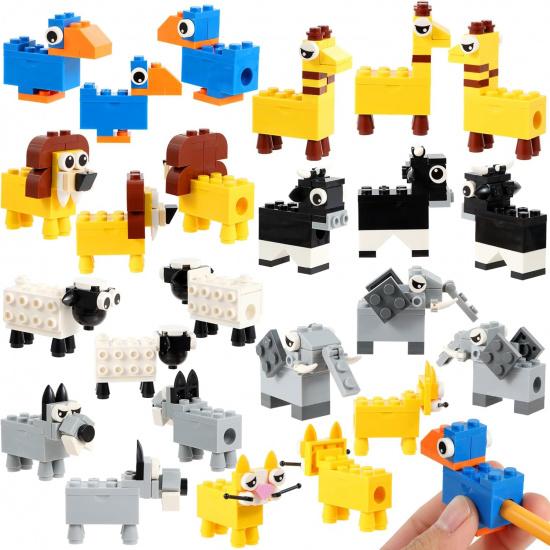 24 PCS Building Blocks Pencil Sharpener for Kids Handheld Pencil Sharpener Bulk Building Blocks Manual Pencil Sharpener Kids Pencil Sharpener for