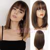 Ombre Bob Wig Medium Length Straight Wig for Fashion Women