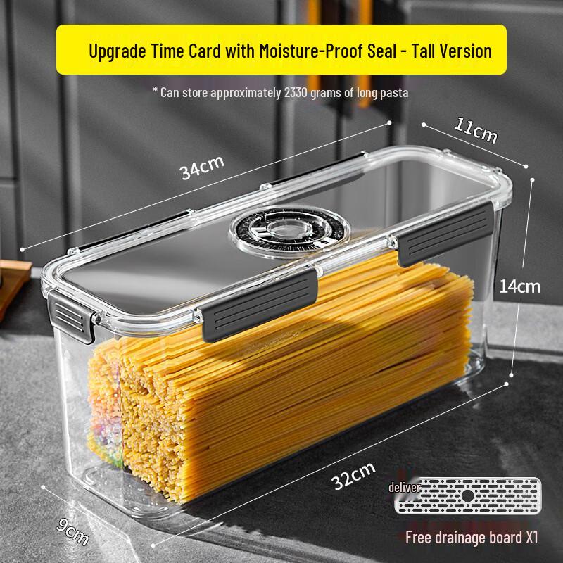Food Grade Kitchen Storage Container for Noodles & Grains with Timer