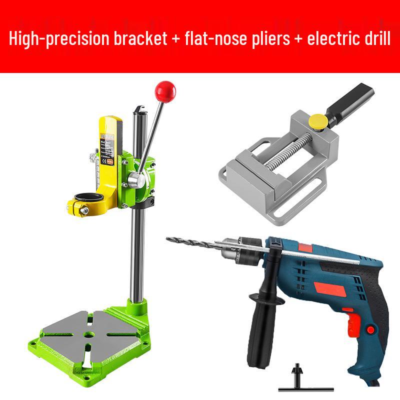 High-Precision Bench Drill Stand - Industrial Grade Multifunctional Hand Drill Holder for Home Use
