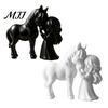PLA Plastic Crafts 3D Printed Girl Horse Figurine, DIY Paintable Equestrian Sculpture, Modern Themed Keepsakes Minimalist Tabletop Ornament, Christmas
