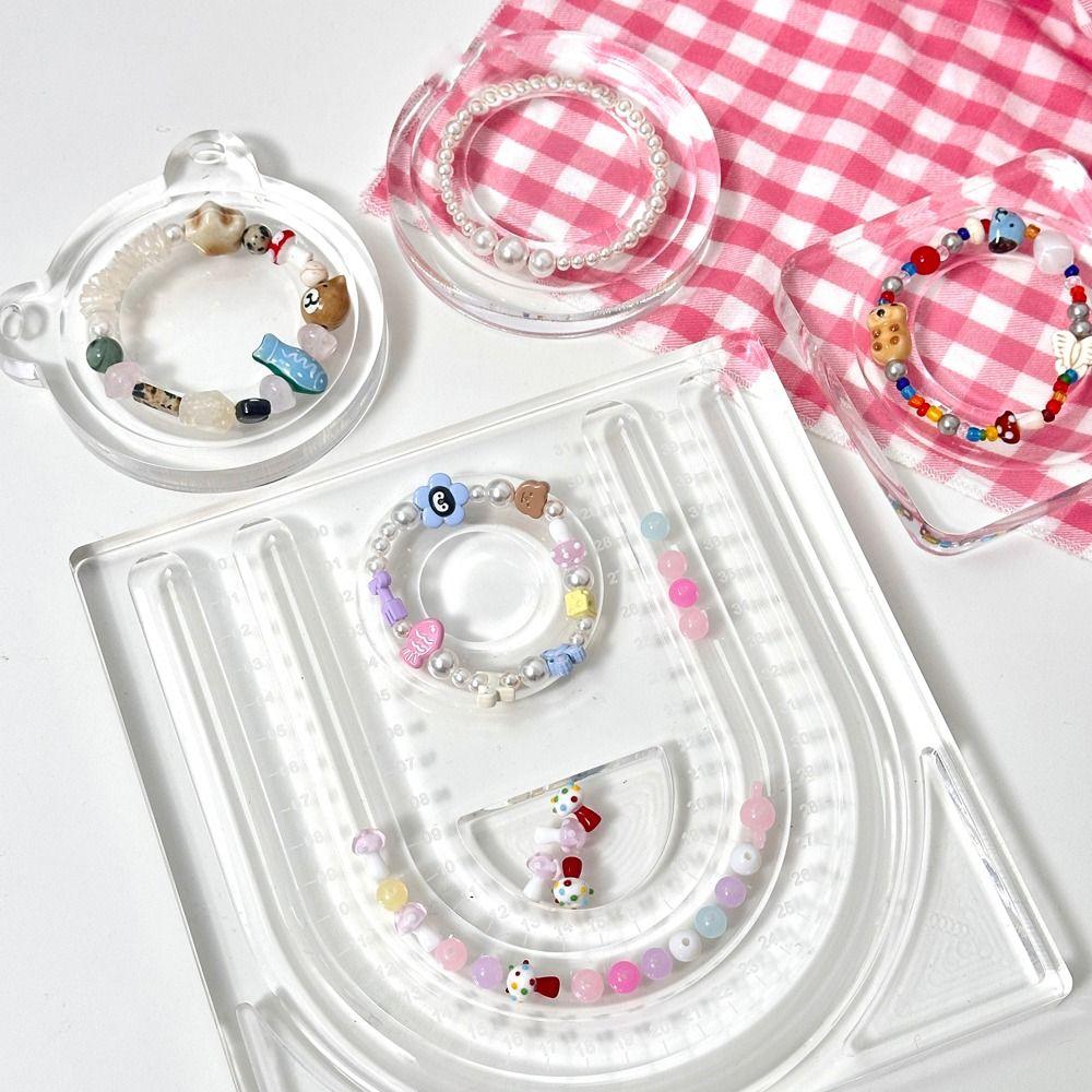 Acrylic Bracelet Beading Board Multiple Grooves Bracelet Display Stand  Jewelry Organizer