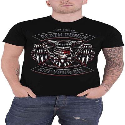 Five Finger Death Punch T Shirt Biker Badge Band Logo Official Mens Black Size S