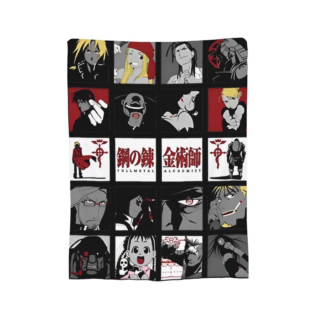 Fullmetal Alchemist Blanket Cover Flannel Anime Manga Warm Throw Blankets for Bedding Couch Bed Rug