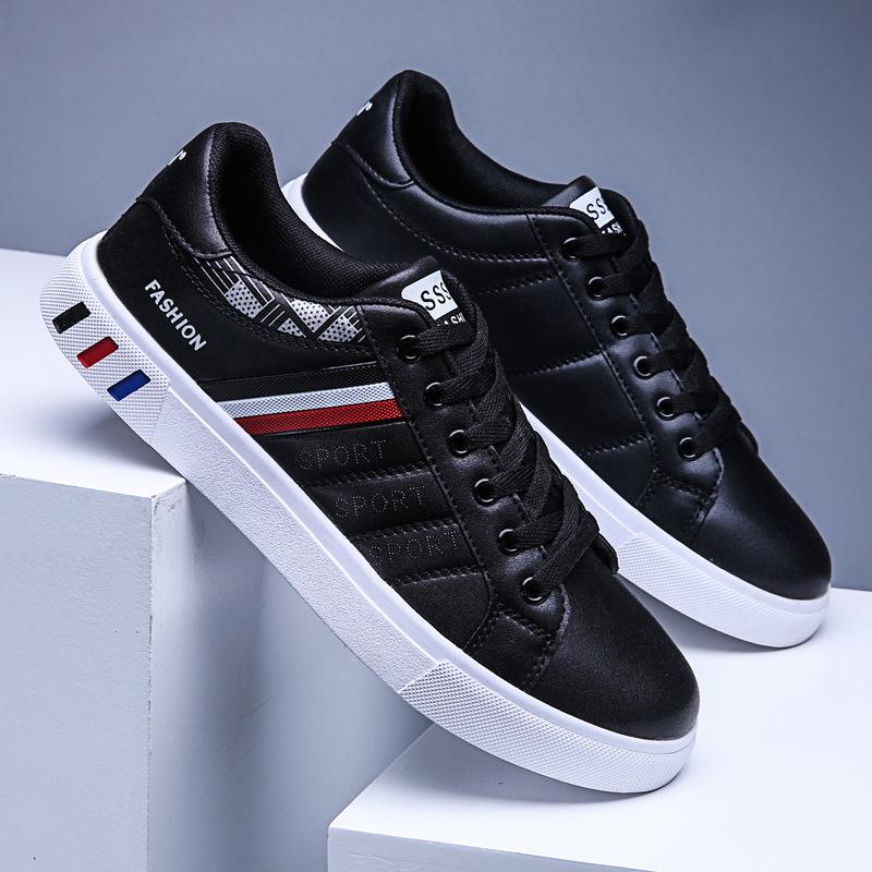 Men's Spring Casual Skate Shoes, Breathable White Low-Tops in Trendy Extra Large Sizes